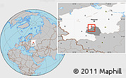 Gray Location Map of Aleksin, highlighted parent region, highlighted grandparent region