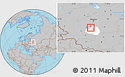 Gray Location Map of Aleksin, highlighted parent region