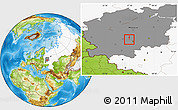 Physical Location Map of Aleksin, highlighted country, highlighted grandparent region