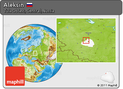 Physical Location Map of Aleksin, highlighted parent region