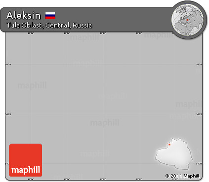 Gray Simple Map of Aleksin, single color outside