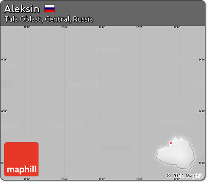 Gray Simple Map of Aleksin, single color outside