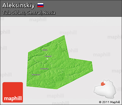 Political 3D Map of Aleksinskiy, single color outside