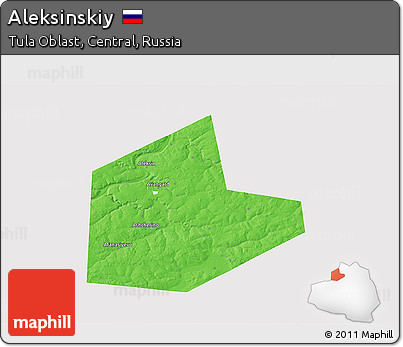 Political 3D Map of Aleksinskiy, single color outside