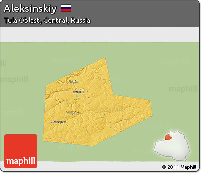 Savanna Style 3D Map of Aleksinskiy, single color outside