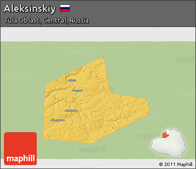 Savanna Style 3D Map of Aleksinskiy, single color outside