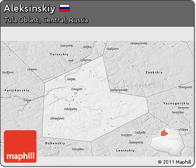 Silver Style 3D Map of Aleksinskiy