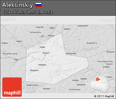 Silver Style 3D Map of Aleksinskiy