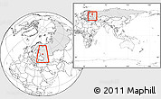 Blank Location Map of Aleksinskiy, highlighted country, highlighted parent region, within the entire country