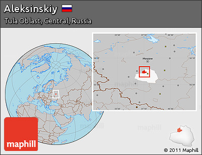 Gray Location Map of Aleksinskiy, highlighted parent region