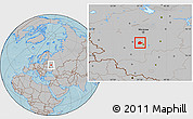 Gray Location Map of Aleksinskiy, hill shading