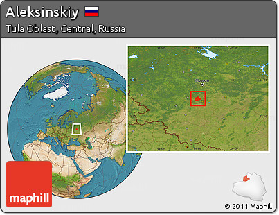 Satellite Location Map of Aleksinskiy