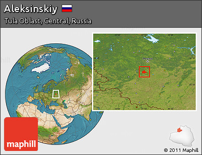 Satellite Location Map of Aleksinskiy