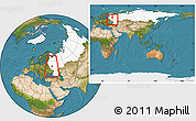 Satellite Location Map of Aleksinskiy, highlighted country, highlighted parent region, within the entire country