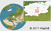 Satellite Location Map of Aleksinskiy, highlighted grandparent region