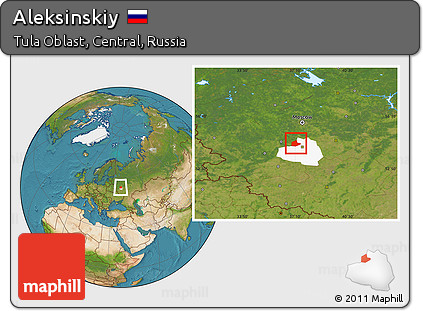 Satellite Location Map of Aleksinskiy, highlighted parent region