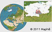 Satellite Location Map of Aleksinskiy, highlighted parent region, highlighted grandparent region