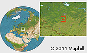 Satellite Location Map of Aleksinskiy