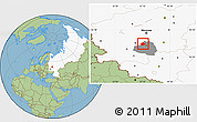 Savanna Style Location Map of Aleksinskiy, highlighted country, highlighted parent region