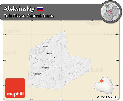 Classic Style Map of Aleksinskiy, single color outside