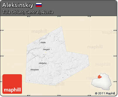 Classic Style Map of Aleksinskiy, single color outside