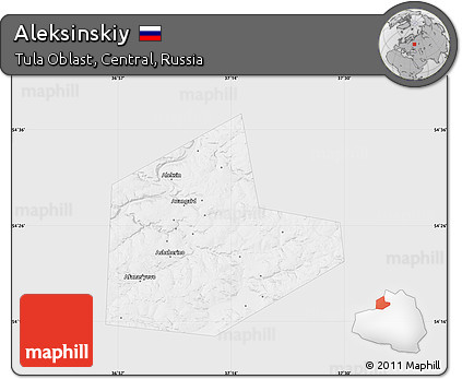 Silver Style Map of Aleksinskiy, single color outside