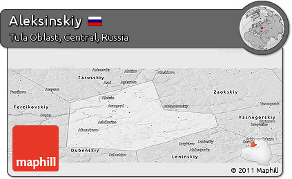 Silver Style Panoramic Map of Aleksinskiy