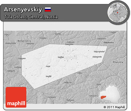Gray 3D Map of Arsenyevskiy