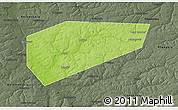 Physical 3D Map of Arsenyevskiy, darken, semi-desaturated