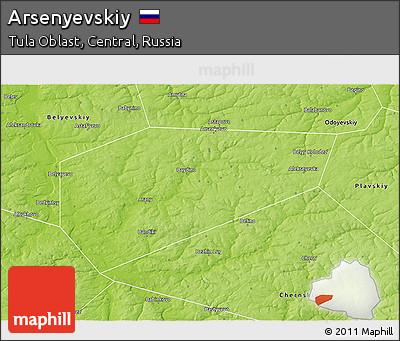 Physical 3D Map of Arsenyevskiy