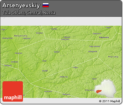 Physical 3D Map of Arsenyevskiy