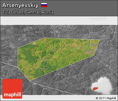 Satellite 3D Map of Arsenyevskiy, desaturated