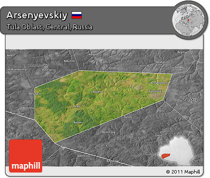 Satellite 3D Map of Arsenyevskiy, desaturated