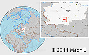 Gray Location Map of Arsenyevskiy, highlighted grandparent region