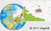 Physical Location Map of Arsenyevskiy, highlighted country, highlighted parent region