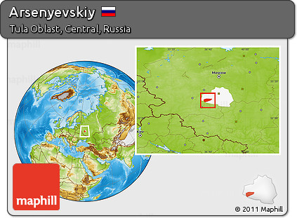Physical Location Map of Arsenyevskiy, highlighted parent region
