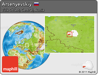 Physical Location Map of Arsenyevskiy, highlighted parent region