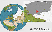 Satellite Location Map of Arsenyevskiy, highlighted country, highlighted grandparent region