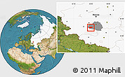 Satellite Location Map of Arsenyevskiy, highlighted country, highlighted parent region