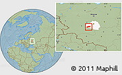 Savanna Style Location Map of Arsenyevskiy, highlighted parent region, hill shading