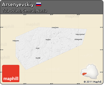 Classic Style Map of Arsenyevskiy, single color outside