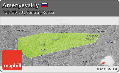 Physical Panoramic Map of Arsenyevskiy, desaturated