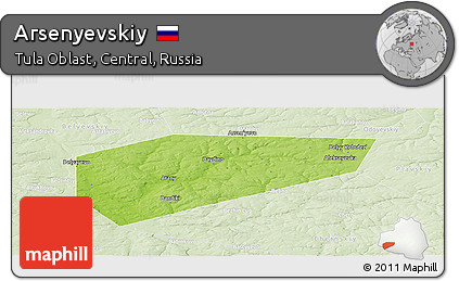 Physical Panoramic Map of Arsenyevskiy, lighten