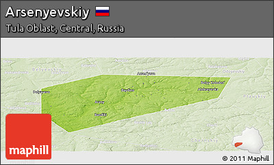 Physical Panoramic Map of Arsenyevskiy, lighten