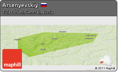 Physical Panoramic Map of Arsenyevskiy, lighten