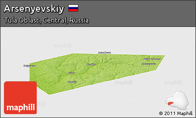 Physical Panoramic Map of Arsenyevskiy, single color outside