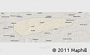 Shaded Relief Panoramic Map of Arsenyevskiy, semi-desaturated