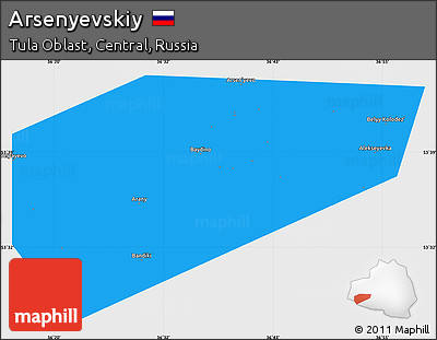 Political Simple Map of Arsenyevskiy, single color outside