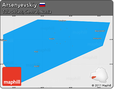 Political Simple Map of Arsenyevskiy, single color outside