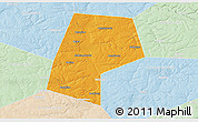 Political 3D Map of Belyevskiy, lighten